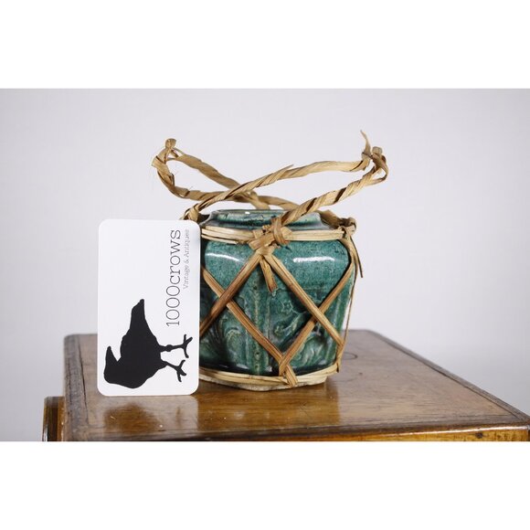 Antique Chinese hexagonal green ginger jar, blue green ginger jar, Chinese small - Picture 7 of 10